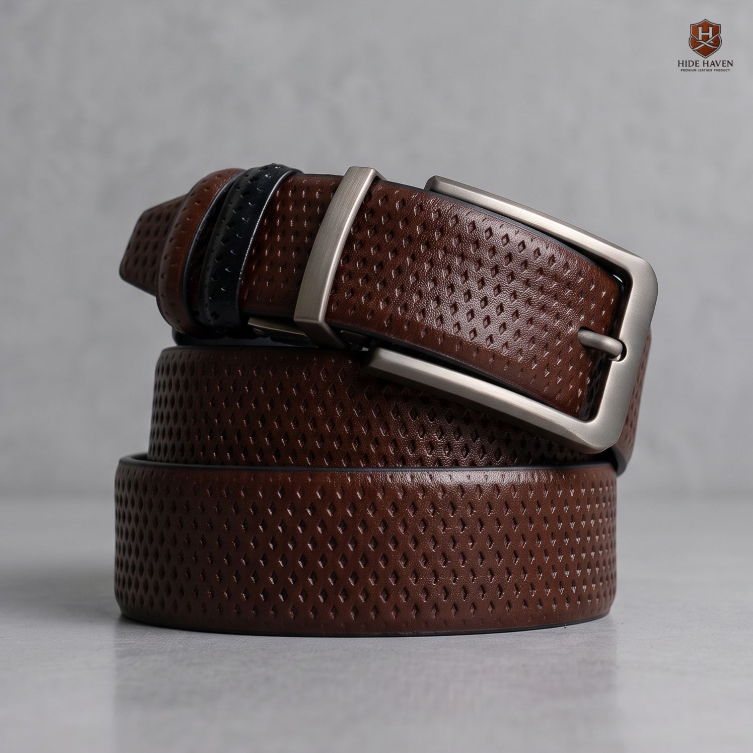 Dot Moving Belt & Mini Wallet Combo (Reddish Brown) - Image 3