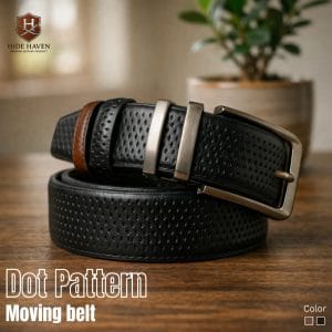 Dot Pattern Moving Belt (Black+Chocolate)