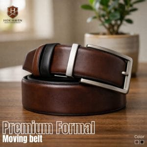 Premium Formal Moving Belt (Chocolate+Black)