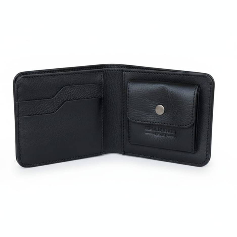 Premium Soft Mela Series Mini Wallet (Midnight Black) - Image 2