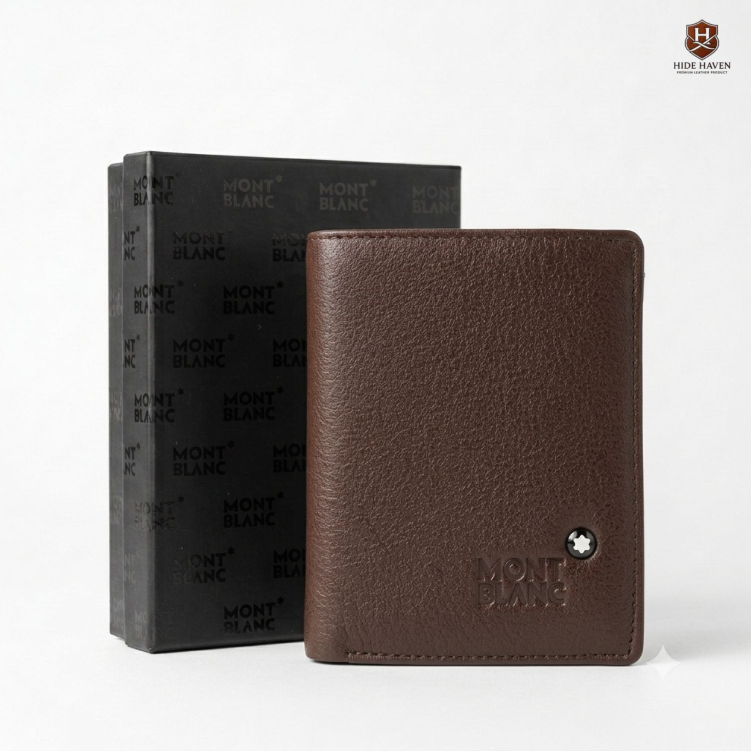 The Mont Black Compact Leather Wallet (Chocolate)