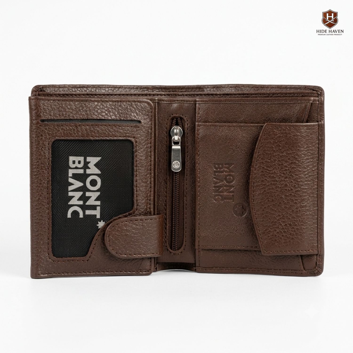The Mont Black Compact Leather Wallet (Chocolate) - Image 2