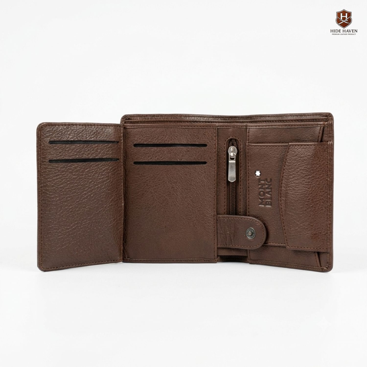 The Mont Black Compact Leather Wallet (Chocolate) - Image 3