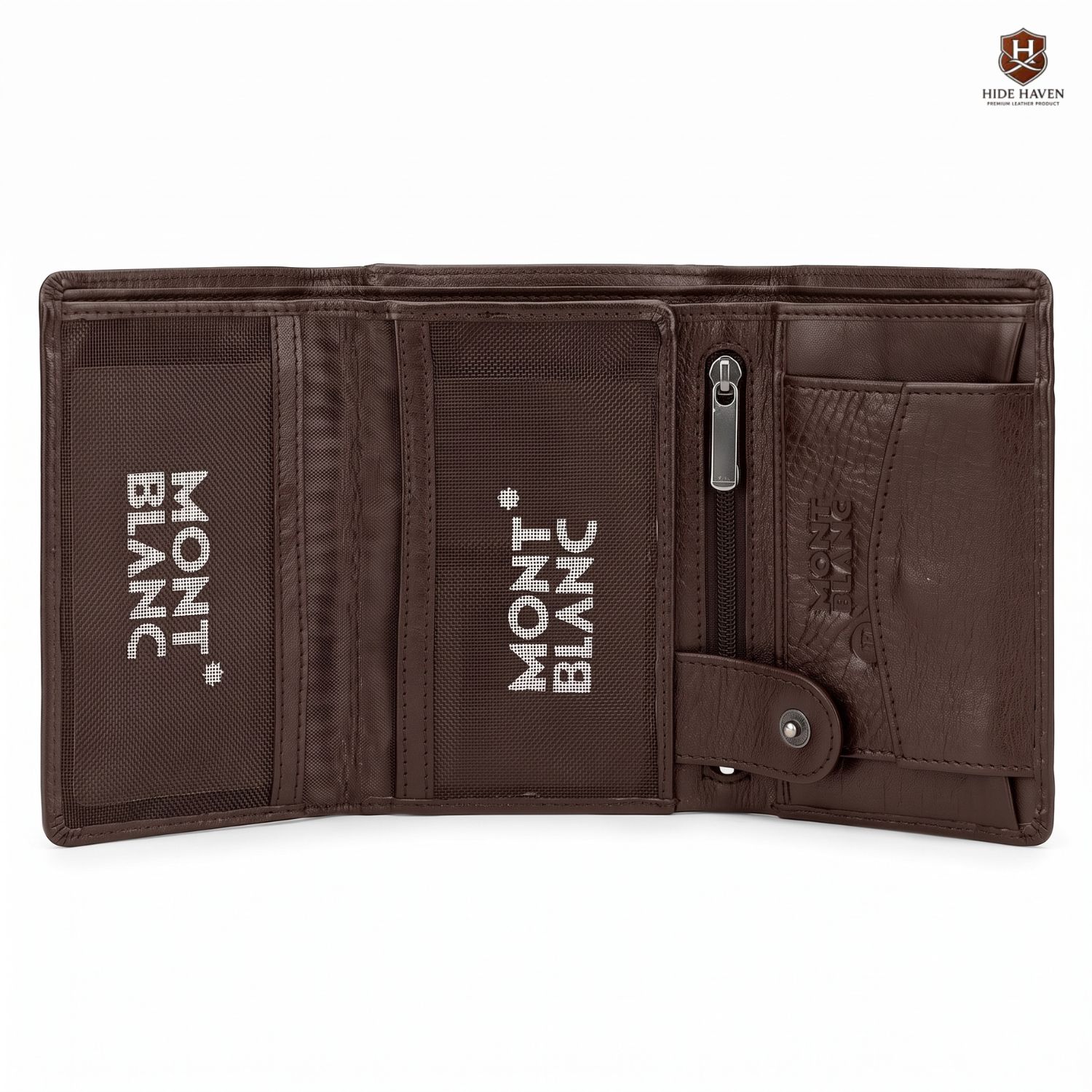 The Mont Black Compact Leather Wallet (Chocolate) - Image 4